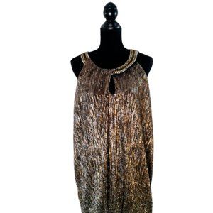 #C44 Penningtons Fancy Gold & Silver Shimmer Holiday Blouse